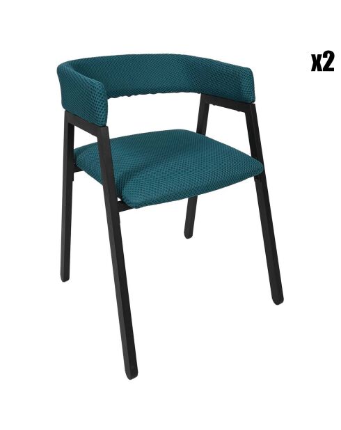 2 Fauteuils Design Atome bleus - 50.5x50x74 cm