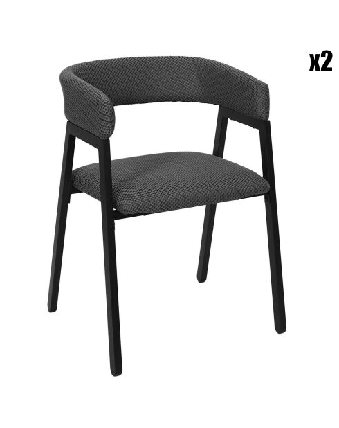 2 Fauteuils Design Atome gris foncé - 50.5x50x74 cm