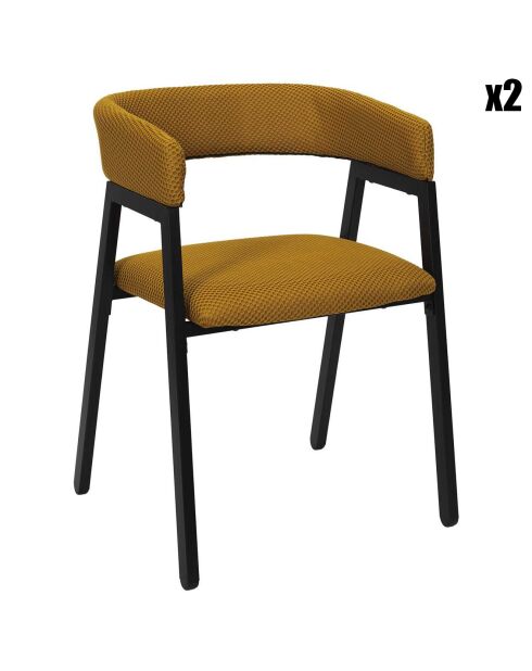 2 Fauteuils Design Atome jaunes - 50.5x50x74 cm