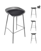 2 Tabourets De Bar Hella gris - 43x43x84 cm