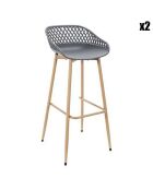 2 Tabourets De Bar Malaga gris/marron - 45.5x47.6x88 cm