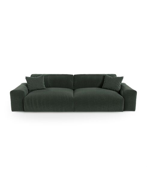Canapé 3 places Joy Tissu tramé toucher doux vert kaki  - 220x120x75 cm