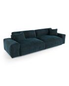 Canapé 3 places Joy Velours  bleu paon  - 220x120x75 cm