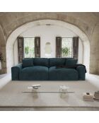 Canapé 3 places Joy Velours  bleu paon  - 220x120x75 cm
