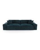 Canapé 3 places Joy Velours  bleu paon  - 220x120x75 cm