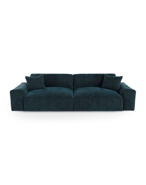 Canapé 3 places Joy Velours  bleu paon  - 220x120x75 cm