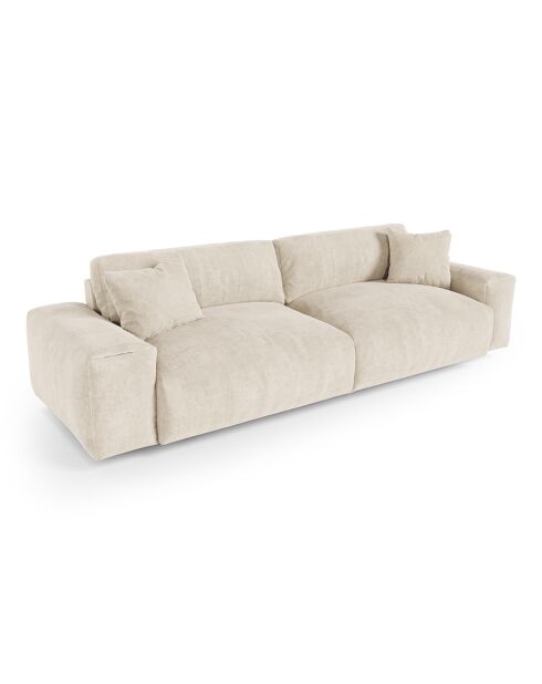 Joy 3-Sitzer-Sofa cremefarbener Samt - 220x120x75 cm