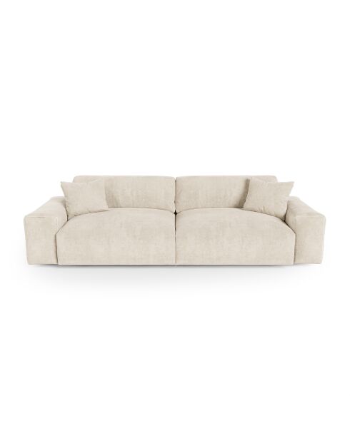 Joy 3-Sitzer-Sofa cremefarbener Samt - 220x120x75 cm