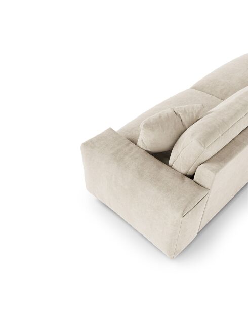 Joy 3-Sitzer-Sofa cremefarbener Samt - 220x120x75 cm
