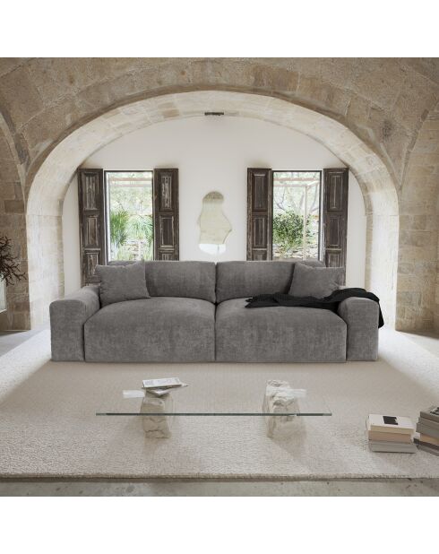 Joy 3-Sitzer-Sofa Graphitgrauer Samt - 220x120x75 cm