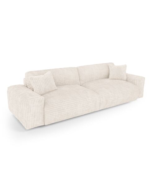 Joy 3-Sitzer-Sofa XXL cremefarbener Kord - 240x120x75 cm