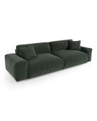 Canapé 4 places Joy Tissu tramé toucher doux vert kaki  - 240x120x75 cm