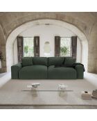 Canapé 4 places Joy Tissu tramé toucher doux vert kaki  - 240x120x75 cm