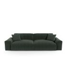 Canapé 4 places Joy Tissu tramé toucher doux vert kaki  - 240x120x75 cm
