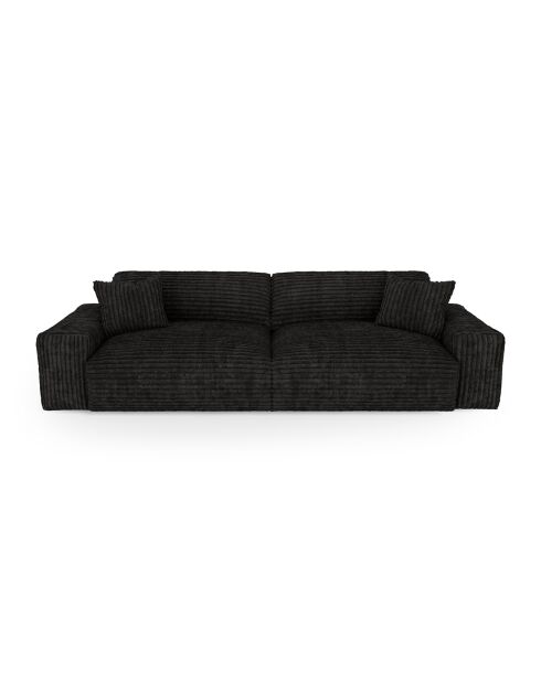 Joy 4-Sitzer-Sofa XXL aus Kord schwarz - 240x120x75 cm