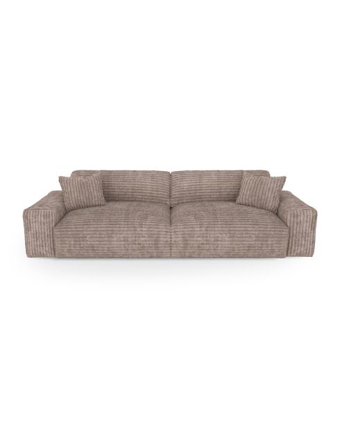 Canapé 4 places Joy Velours côtelé XXL taupe - 240x120x75 cm