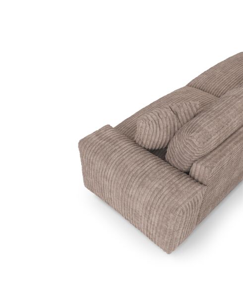 Canapé 4 places Joy Velours côtelé XXL taupe - 240x120x75 cm