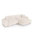 Canapé angle droit Joy Velours côtelé XXL crème - 310x174x75 cm