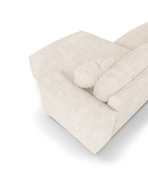 Canapé angle droit Joy Velours côtelé XXL crème - 310x174x75 cm