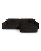 Canapé angle droit Joy Velours côtelé XXL noir - 310x174x75 cm