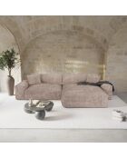 Canapé angle droit Joy Velours côtelé XXL taupe - 310x174x75 cm