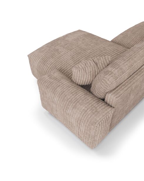 Canapé angle droit Joy Velours côtelé XXL taupe - 310x174x75 cm