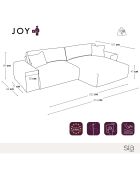 Canapé angle droit Joy Velours côtelé XXL taupe - 310x174x75 cm