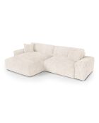 Canapé angle gauche Joy Velours côtelé XXL crème - 310x174x75 cm