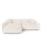 Canapé angle gauche Joy Velours côtelé XXL crème - 310x174x75 cm