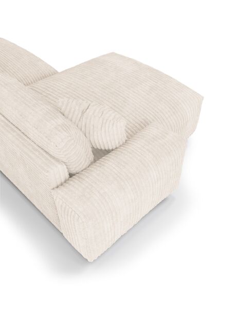 Canapé angle gauche Joy Velours côtelé XXL crème - 310x174x75 cm