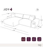 Canapé angle gauche Joy Velours côtelé XXL crème - 310x174x75 cm