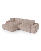 Canapé angle gauche Joy Velours côtelé XXL taupe - 310x174x75 cm
