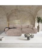Canapé angle gauche Joy Velours côtelé XXL taupe - 310x174x75 cm