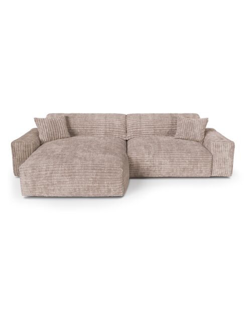 Joy linkes Ecksofa XXL taupe aus Kord - 310x174x75 cm