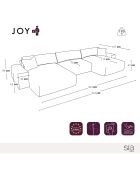 Canapé Panoramique Joy Tissu tramé toucher doux beige  - 420x174x75 cm