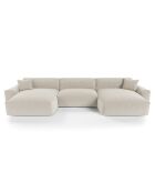 Canapé Panoramique Joy Tissu tramé toucher doux beige  - 420x174x75 cm