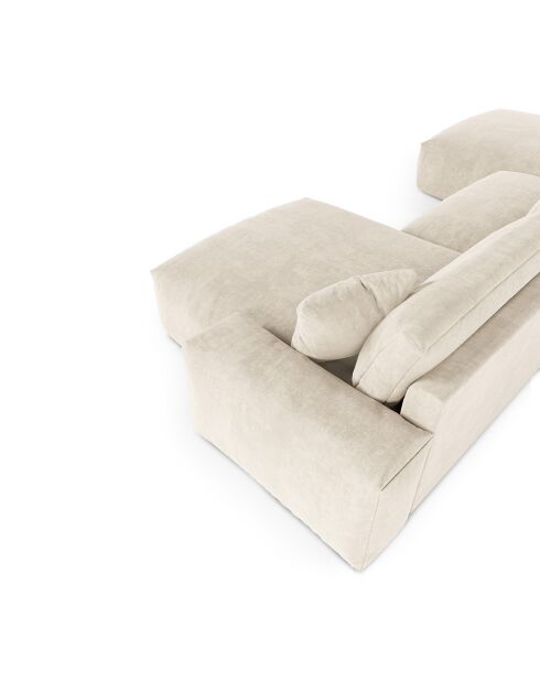 Joy Panoramasofa cremefarbener Samt - 420x174x75 cm