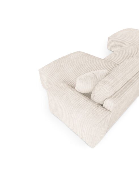 Joy Panoramasofa XXL cremefarbener Kord - 420x174x75 cm