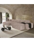 Canapé panoramique Joy Velours côtelé XXL taupe - 420x174x75 cm