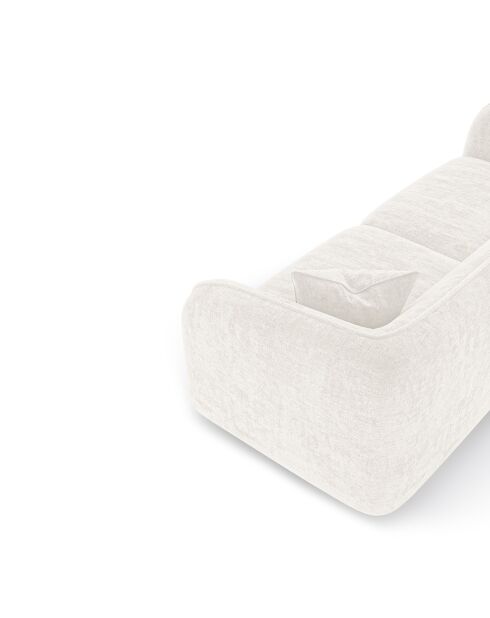 Jules Velours 3-Sitzer-Sofa, cremefarbener Samt, 215 x 93 x 70 cm