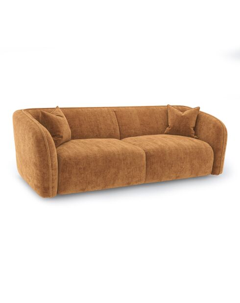Jules Velours 3-Sitzer-Sofa mit Senfprägung, 215 x 93 x 70 cm