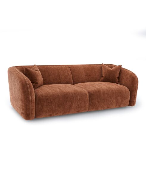 Jules Velours 3-Sitzer-Sofa, geprägtes Terrakotta, 215 x 93 x 70 cm