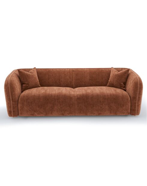 Jules Velours 3-Sitzer-Sofa, geprägtes Terrakotta, 215 x 93 x 70 cm