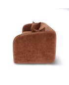 Canapé 3 places Jules Velours gaufré terracotta - 215x93x70 cm