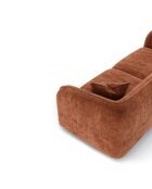 Canapé 3 places Jules Velours gaufré terracotta - 215x93x70 cm