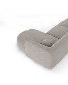 Canapé d'angle droit Jules Velours à motifs beige - 278x160x70 cm