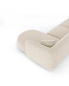 Canapé d'angle droit Jules Velours à motifs crème - 278x160x70 cm