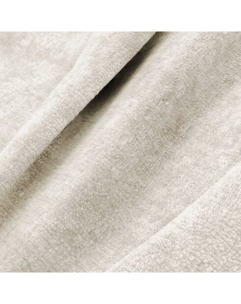 Jules Velours linkes Ecksofa aus cremefarbenem, geprägtem Samt — 278 x 160 x 70 cm