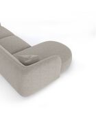 Canapé d'angle gauche Jules Velours à motifs beige - 278x160x70 cm