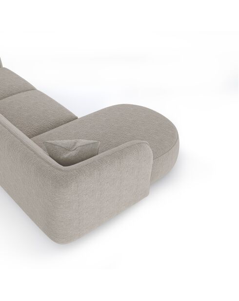 Canapé d'angle gauche Jules Velours à motifs beige - 278x160x70 cm